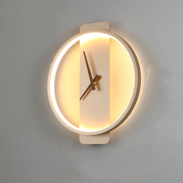 Nordic Wall Lamp with Clock - Bedroom Bedside Light