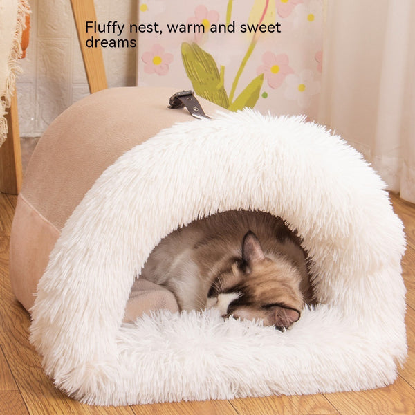 Portable Warm Pet Bed - Cozy Winter Nest for Dogs & Cats